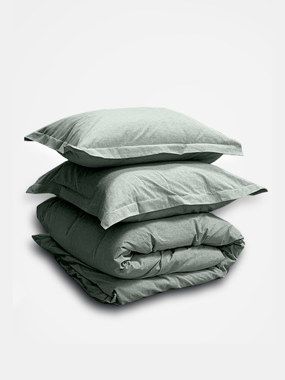 Комплект постельного белья Евро комплект Loft Light-Green melange