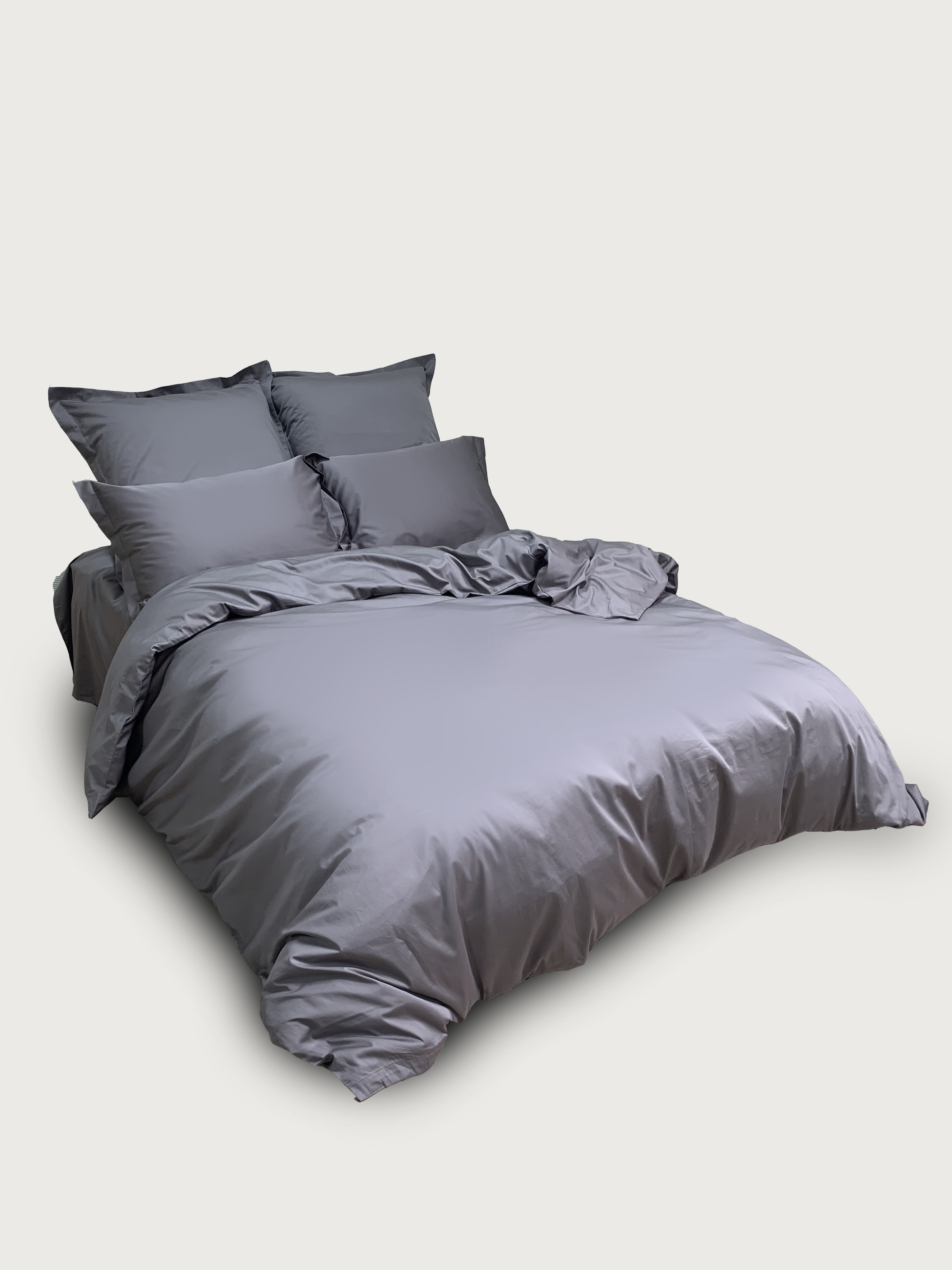 Комплект постельного белья Семейный комплект Minimalism Satin Dark grey