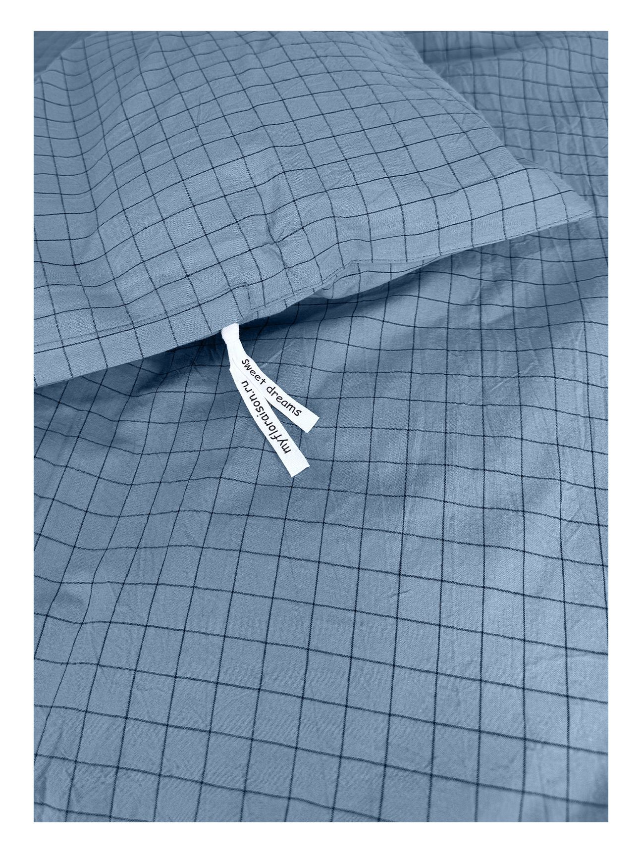 Комплект постельного белья Евро комплект Loft Dark Blue Cell