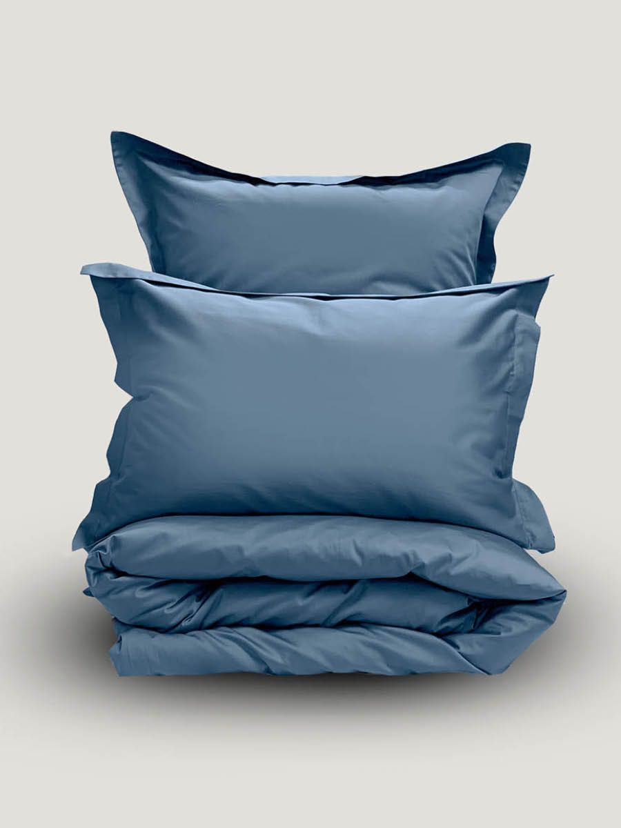 Комплект постельного белья Семейный комплект Minimalism Satin Sky blue