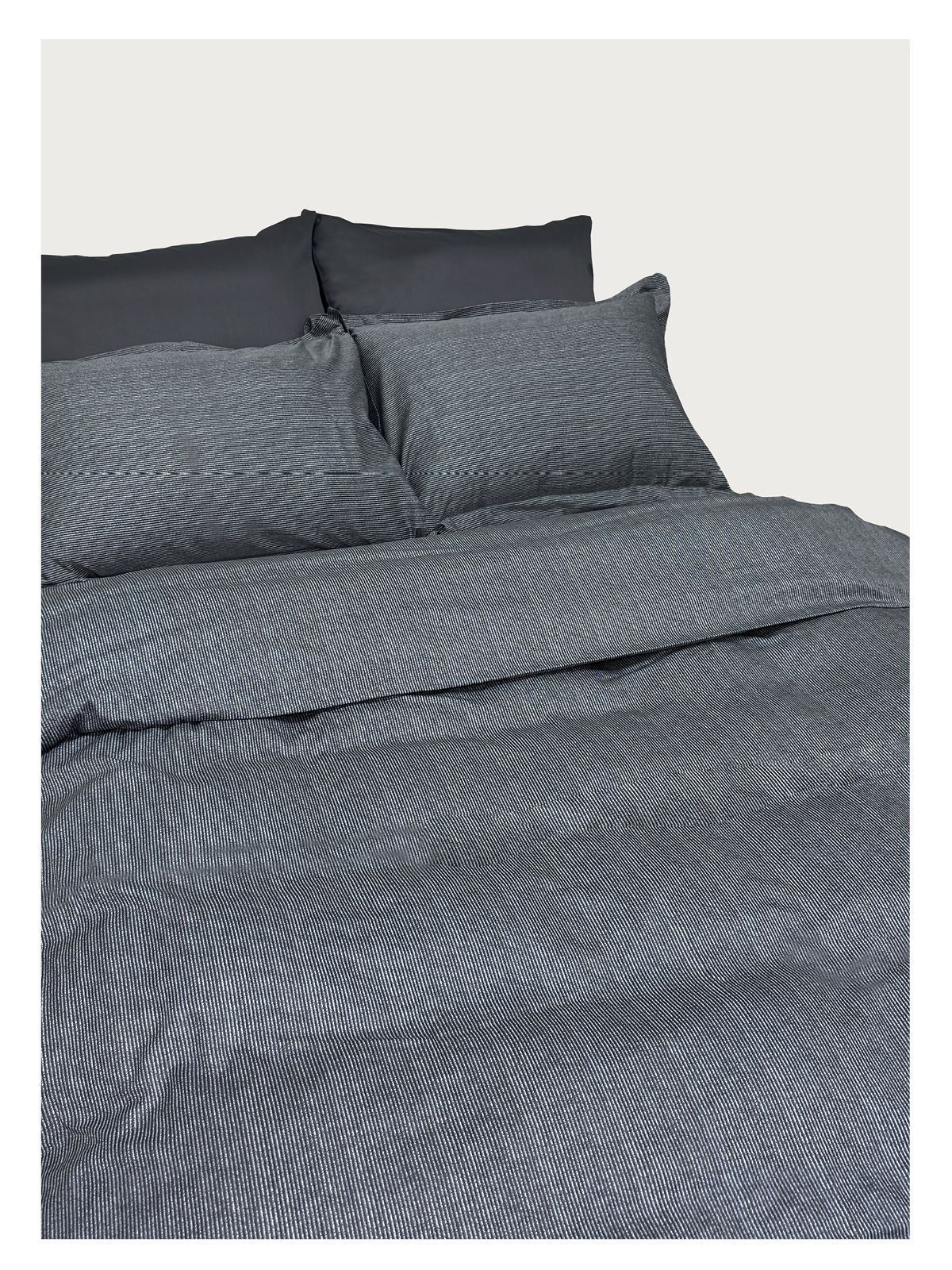 Комплект постельного белья Евро комплект Minimalism Satin Grey Stripe