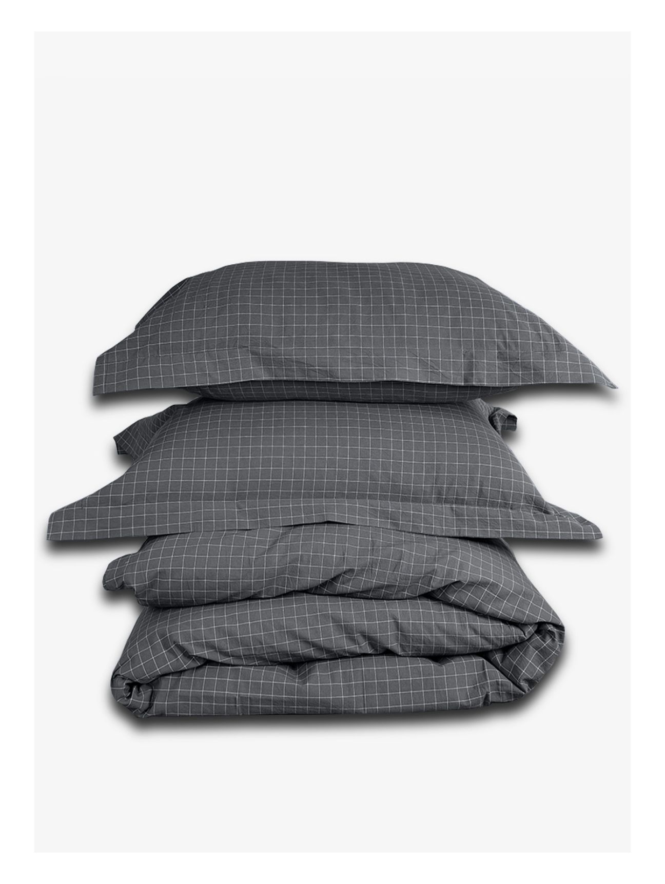 Комплект постельного белья Семейный комплект Loft Dark Grey Cell