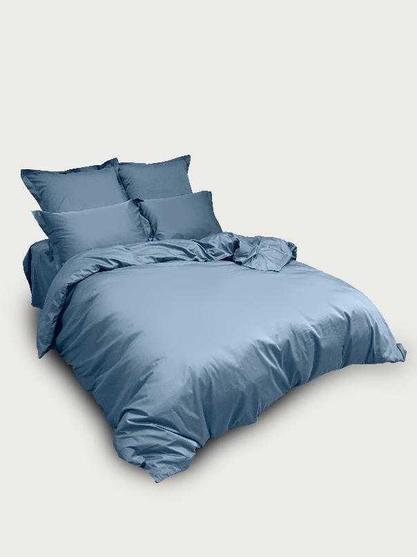 Комплект постельного белья Семейный комплект Minimalism Satin Sky blue