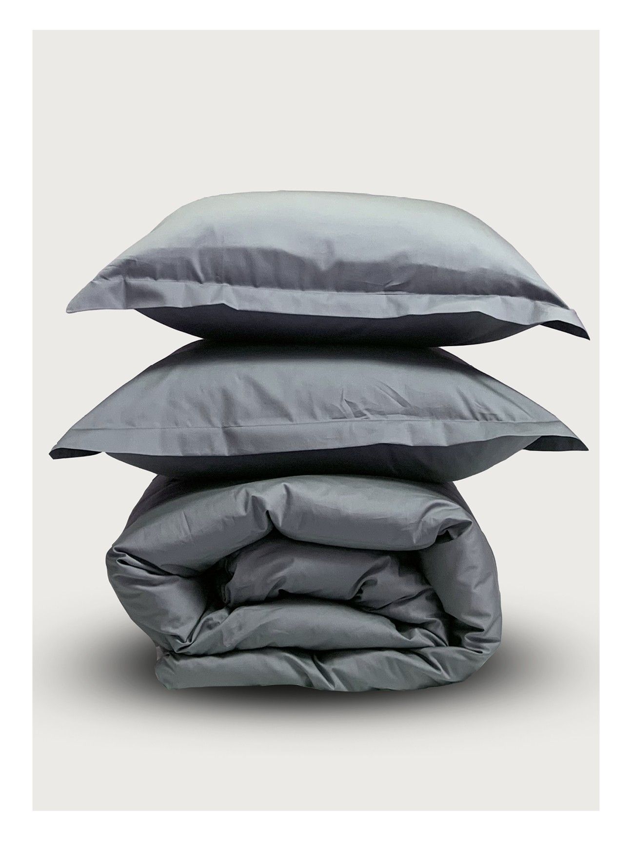 Комплект постельного белья Евро комплект Minimalism Satin Dark grey