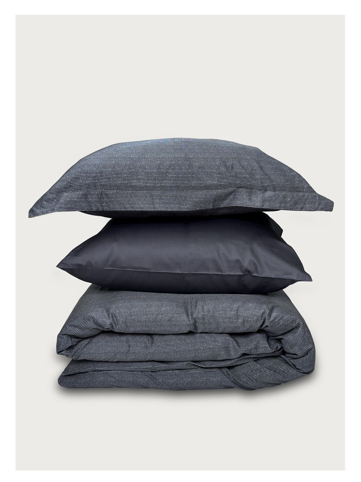 Комплект постельного белья Евро комплект Minimalism Satin Grey Stripe