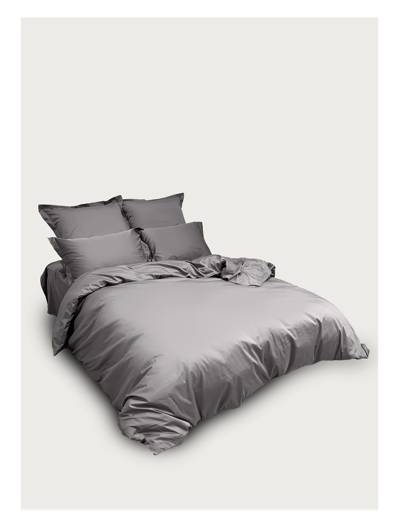 Комплект постельного белья Семейный комплект Minimalism Satin Medium grey