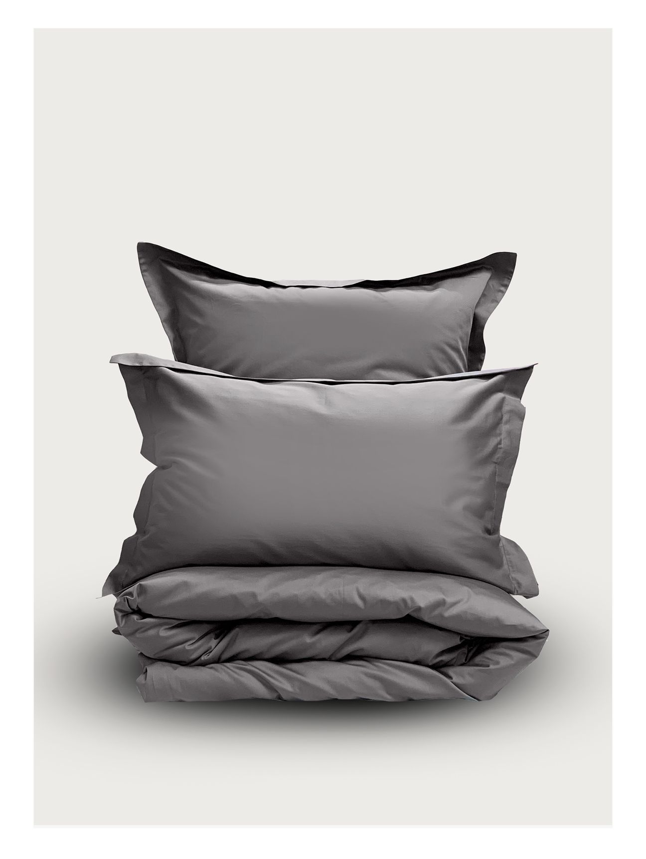 Комплект постельного белья Семейный комплект Minimalism Satin Medium grey