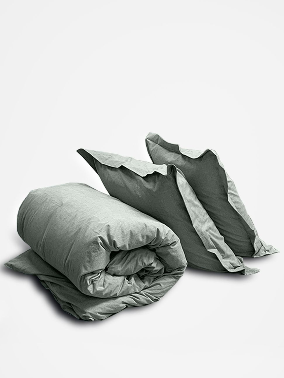 Комплект постельного белья Евро комплект Loft Light-Green melange