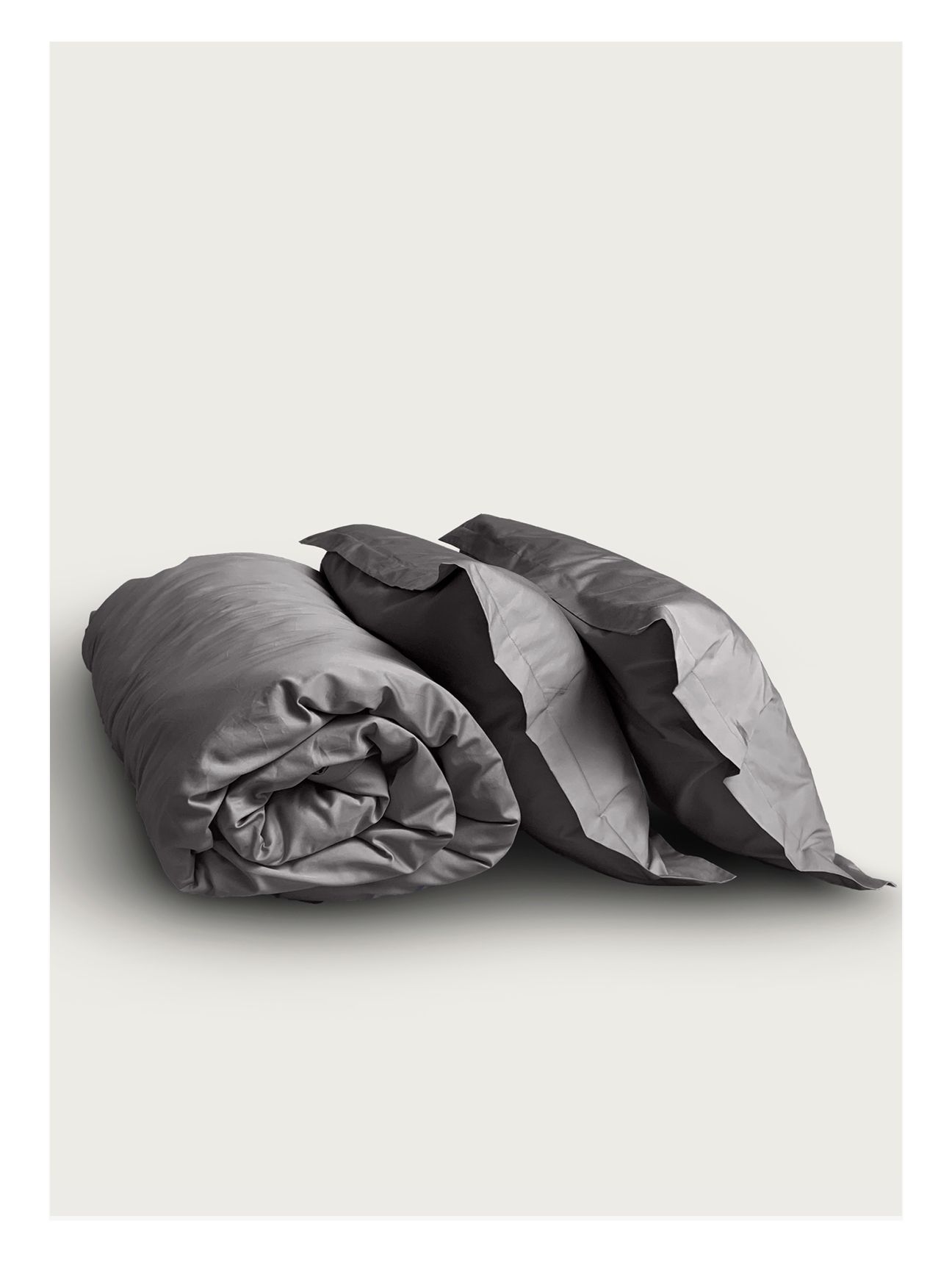 Комплект постельного белья Семейный комплект Minimalism Satin Medium grey