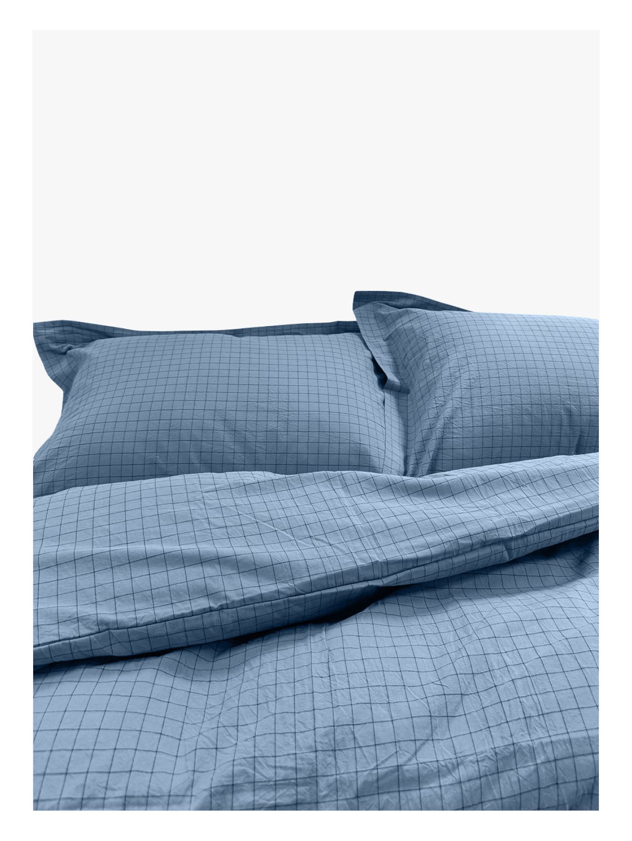 Комплект постельного белья Семейный комплект Loft Dark Blue Cell