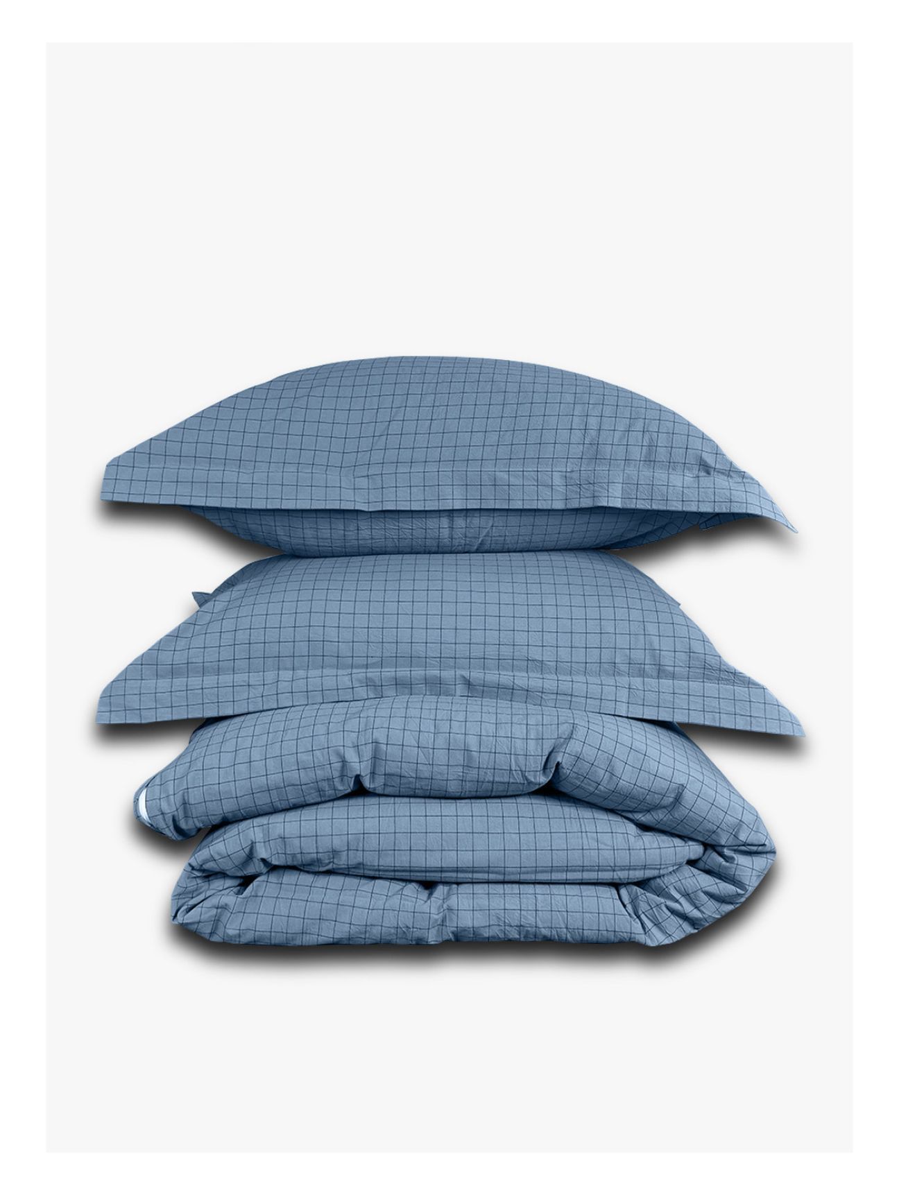 Комплект постельного белья Семейный комплект Loft Dark Blue Cell