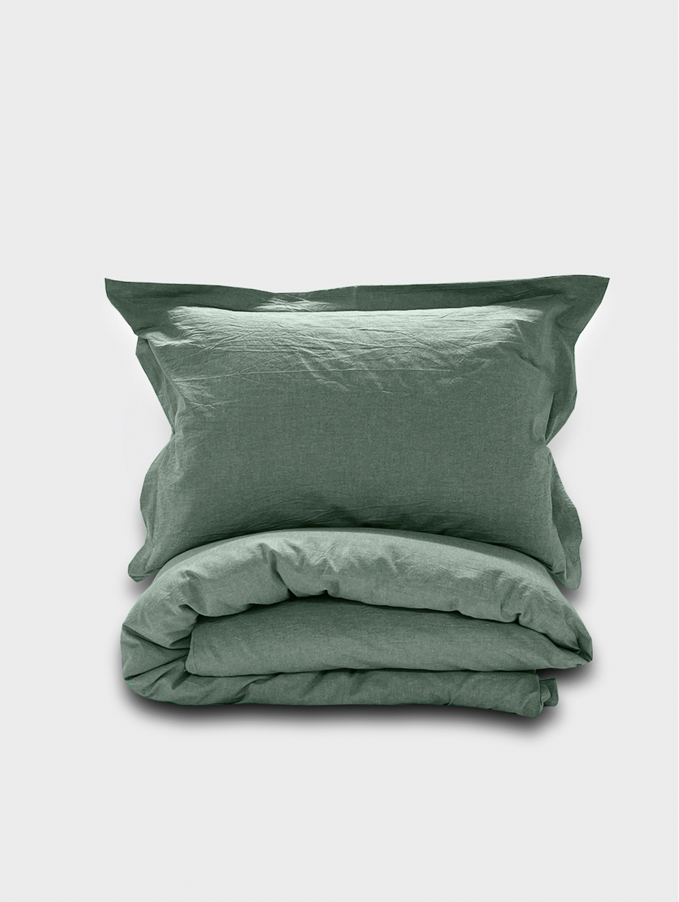 Комплект постельного белья Евро комплект Loft Light-Green melange
