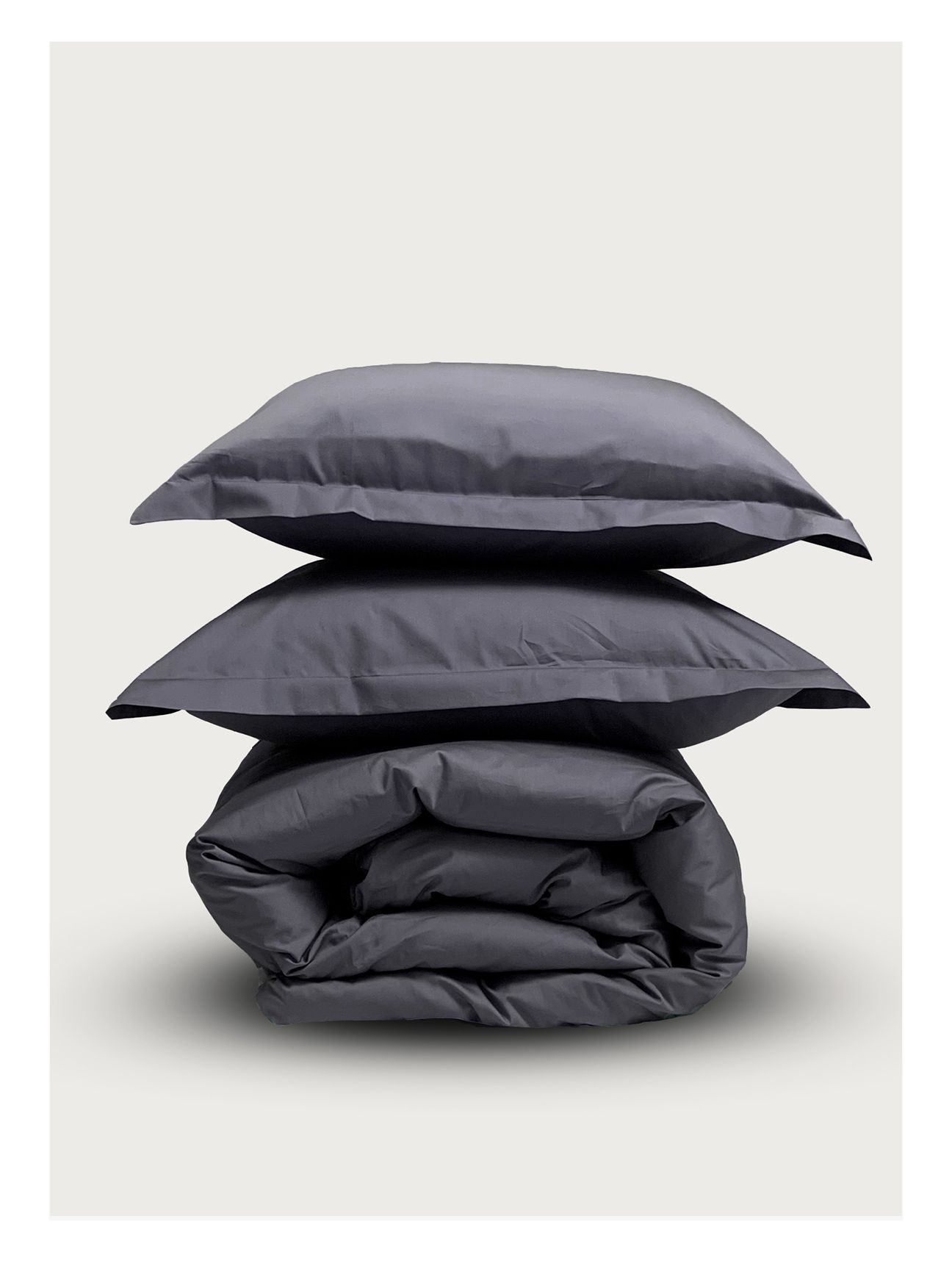 Комплект постельного белья Евро комплект Minimalism Satin Dark grey