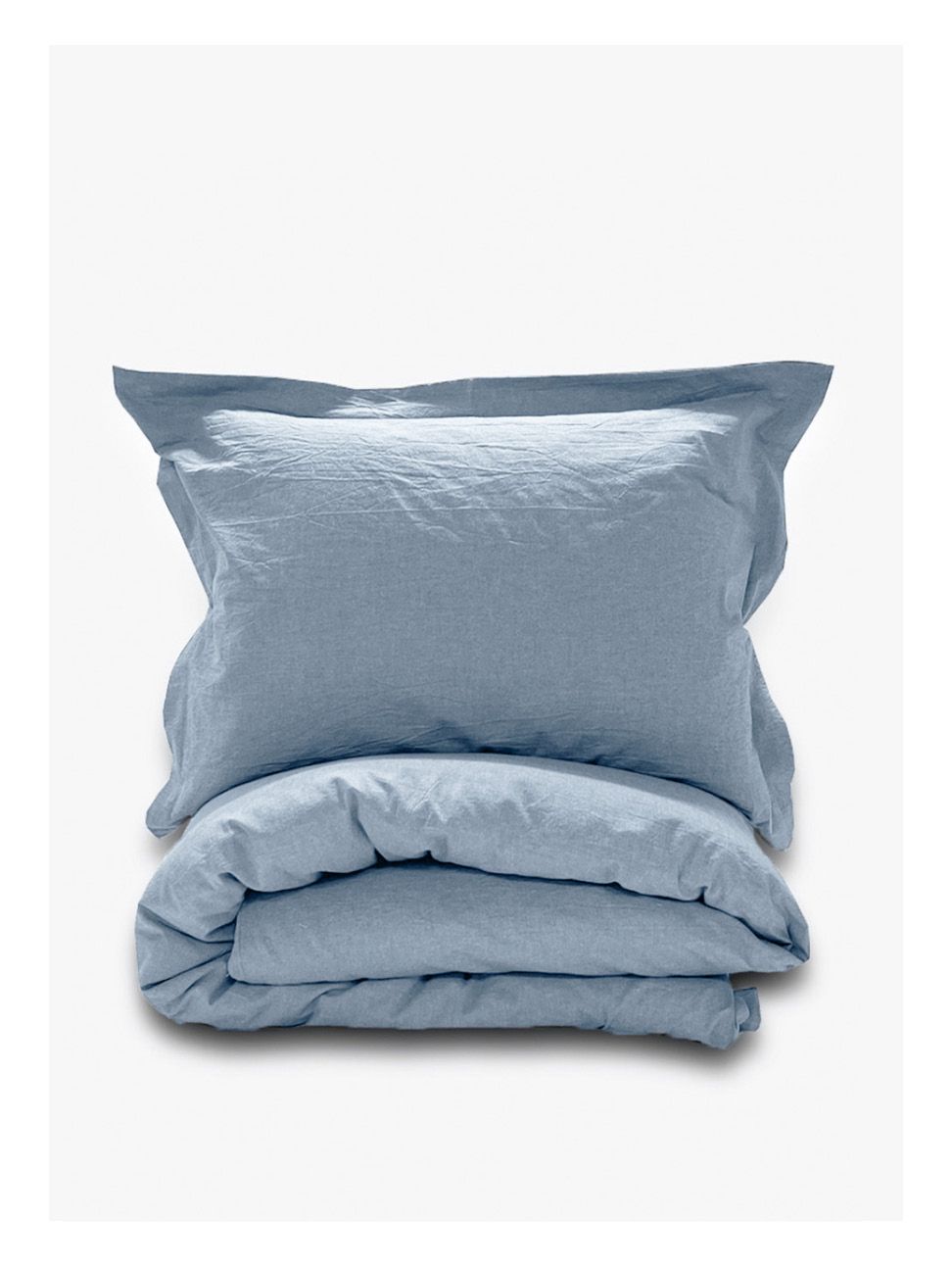 Комплект постельного белья Евро компплект Loft Light-blue melange