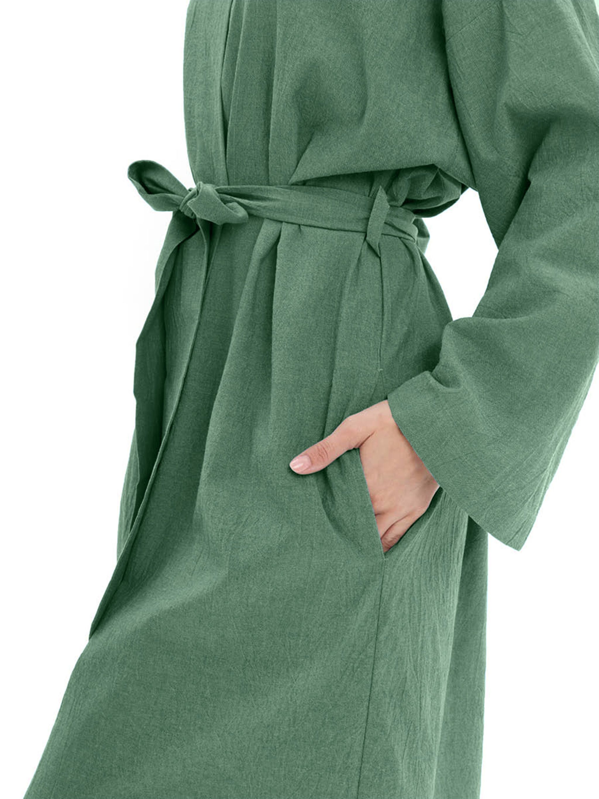 Банный Женский халат из хлопка Green melange