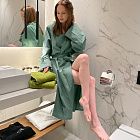 картинка Халат женский из хлопка Light-green melange магазин Одежда+ являющийся официальным дистрибьютором в России 