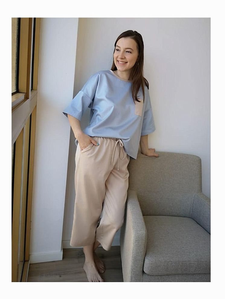 картинка Пижама женская Monaco Steel blue магазин Одежда+ являющийся официальным дистрибьютором в России 