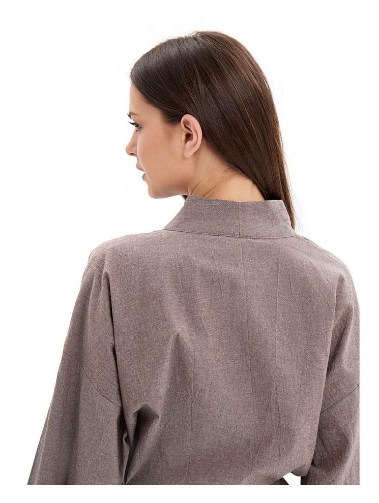 картинка Женский халат из хлопка Browny melange магазин Одежда+ являющийся официальным дистрибьютором в России 