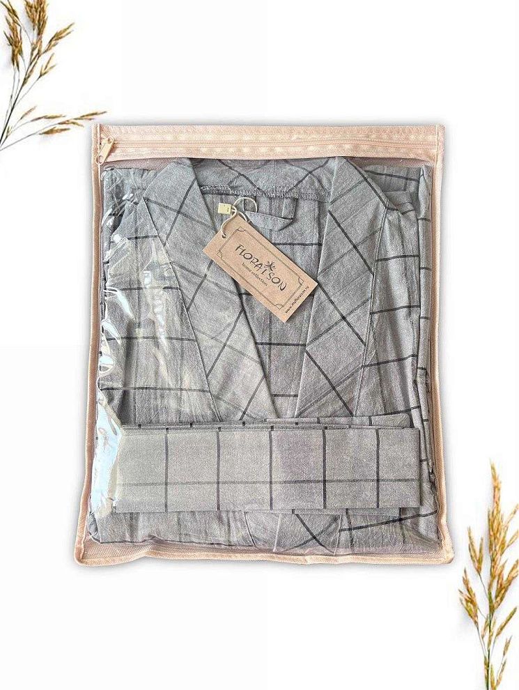 картинка Мужской халат из хлопка Grey Cell магазин Одежда+ являющийся официальным дистрибьютором в России 
