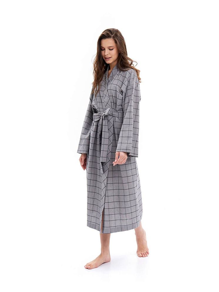 картинка Женский халат из хлопка Grey Cell магазин Одежда+ являющийся официальным дистрибьютором в России 