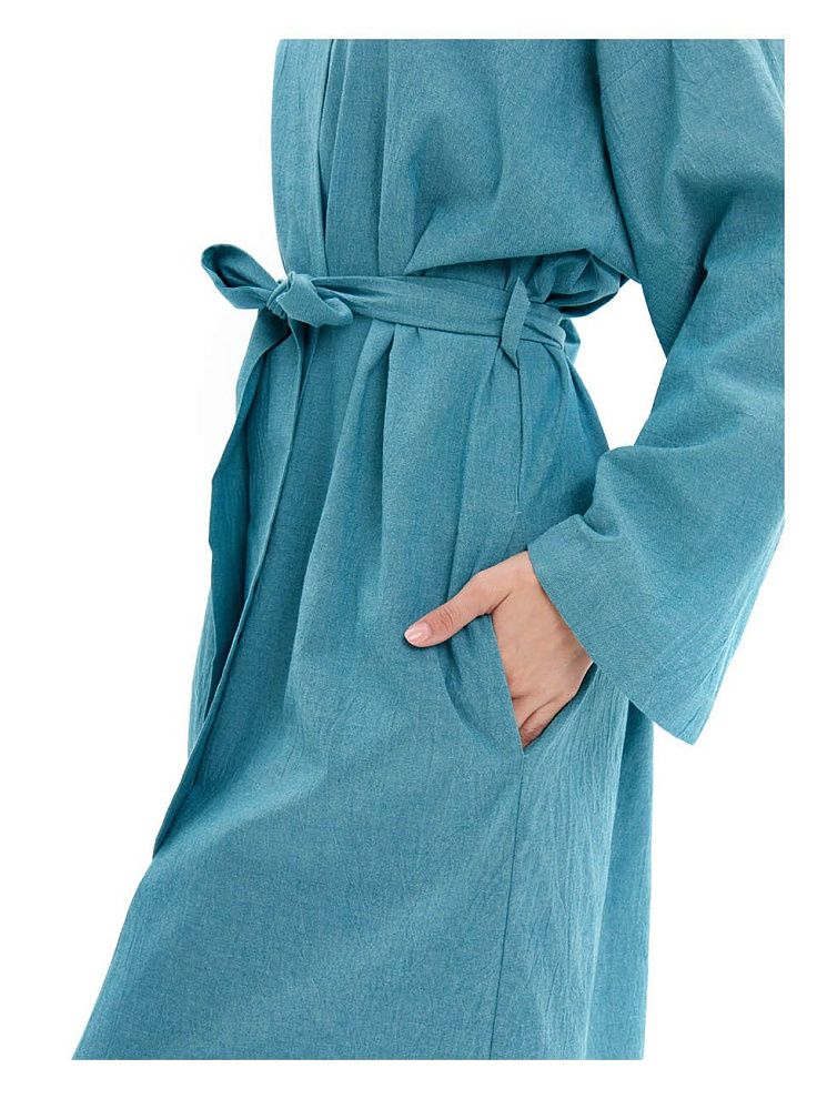 картинка Женский халат из хлопка Sea Wave melange магазин Одежда+ являющийся официальным дистрибьютором в России 