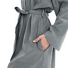 картинка Женский халат из хлопка Grey melange магазин Одежда+ являющийся официальным дистрибьютором в России 