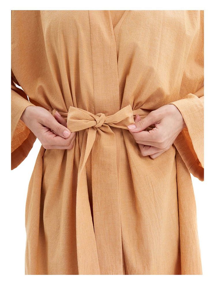 картинка Женский халат из хлопка Ochre melange магазин Одежда+ являющийся официальным дистрибьютором в России 