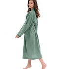 картинка Халат женский из хлопка Light-green melange магазин Одежда+ являющийся официальным дистрибьютором в России 