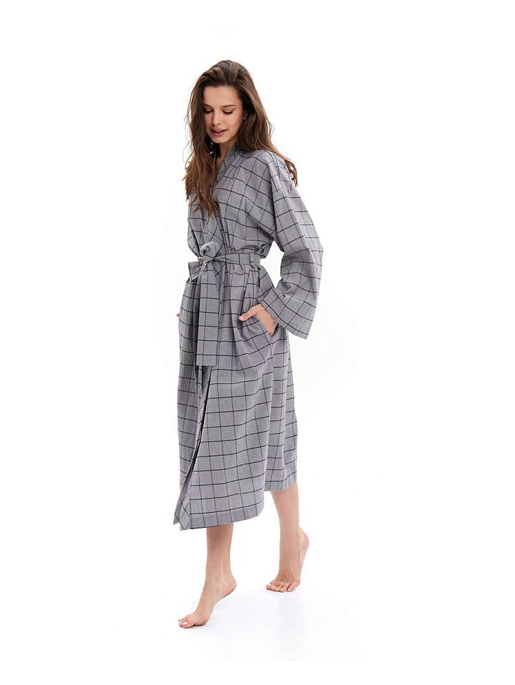 картинка Женский халат из хлопка Grey Cell магазин Одежда+ являющийся официальным дистрибьютором в России 